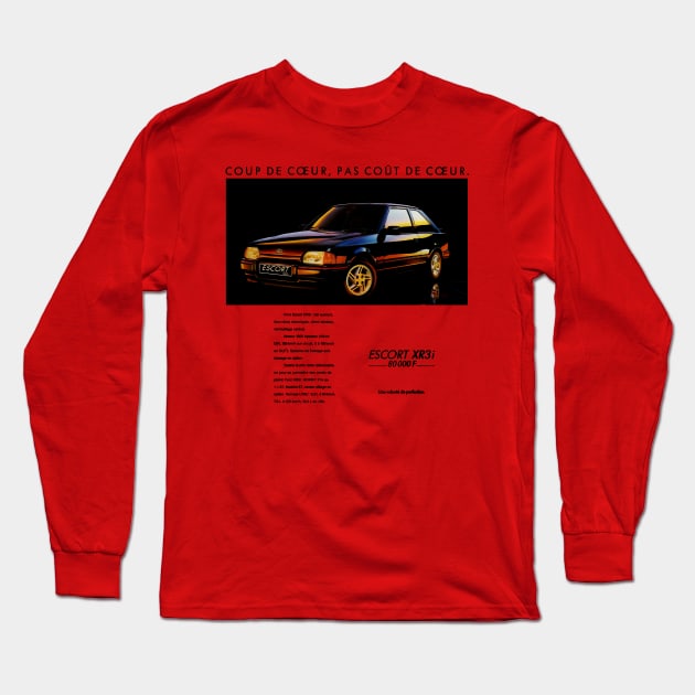 FORD ESCORT XR3i - advert Long Sleeve T-Shirt by Throwback Motors